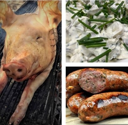 DHL menu 1, af pattegris med kartoffelsalat og öxneholm frankfurter 